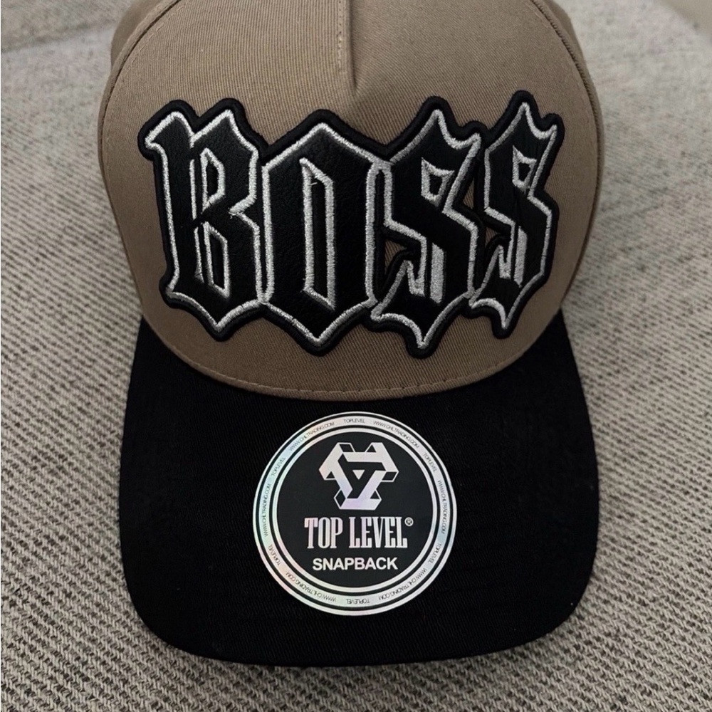 Top Level Black and Tan Snapback Hat